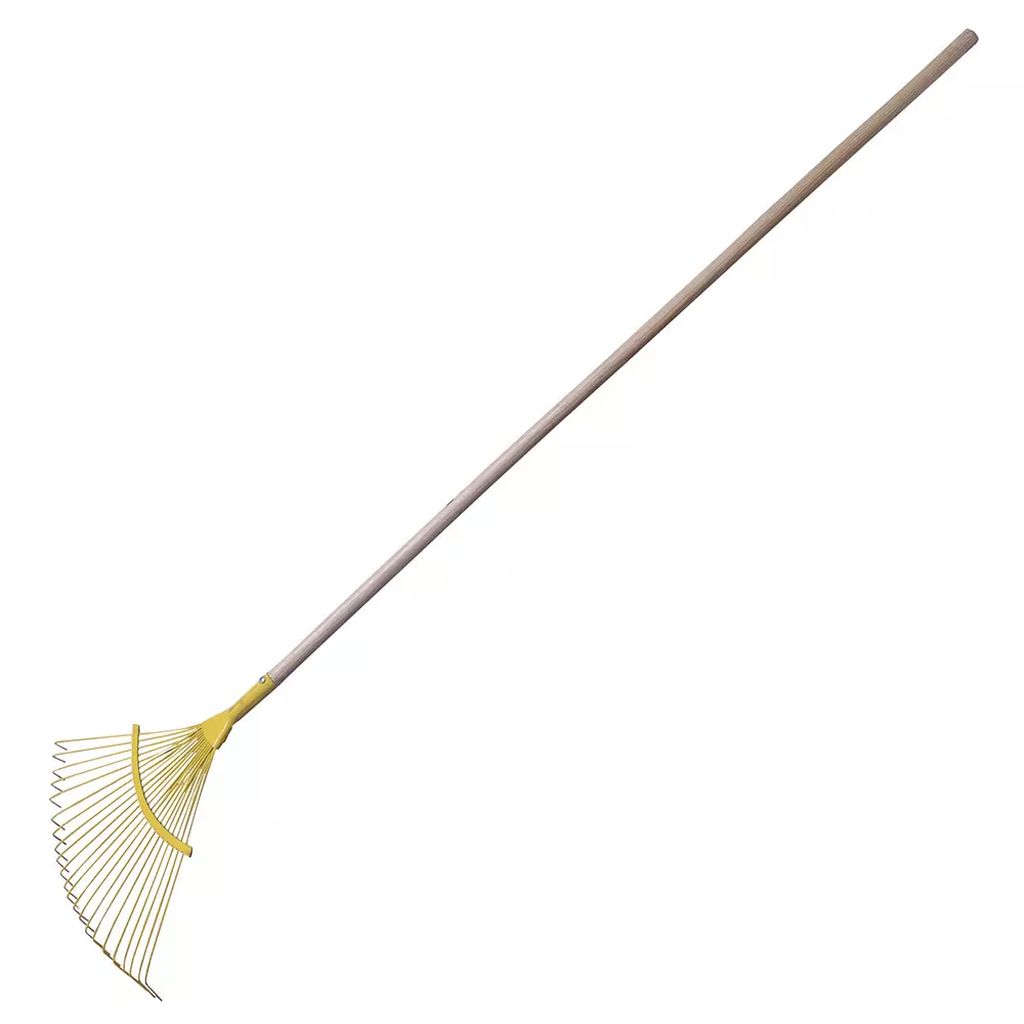 ESCOBA PARA JARDIN METALICA 22 DIENTES MANGO MADERA DIENTES REDONDOS, SURTEK
