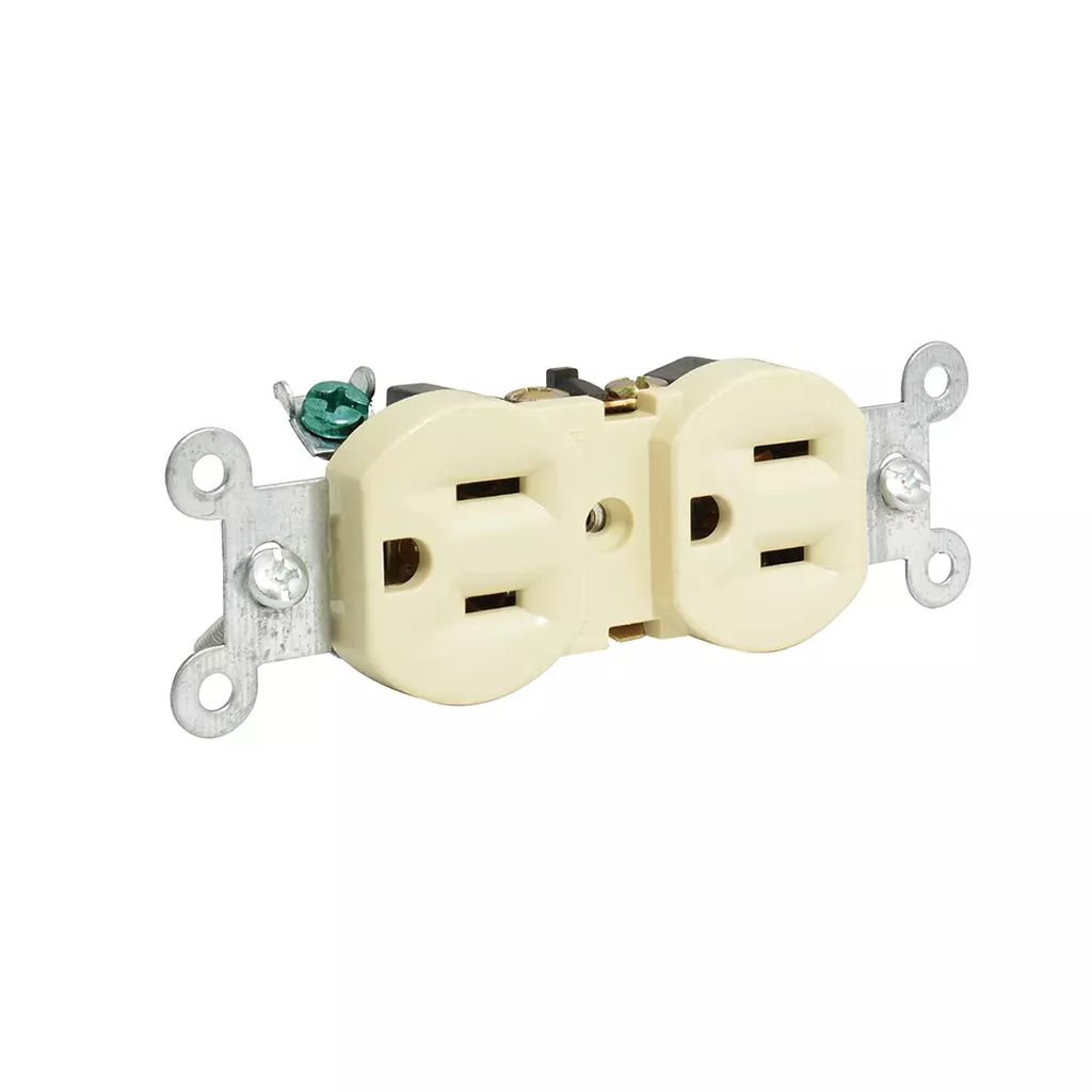 CONTACTO ELECTRICO DOBLE PLASTICO ATERRIZADO MARFIL, SURTEK
