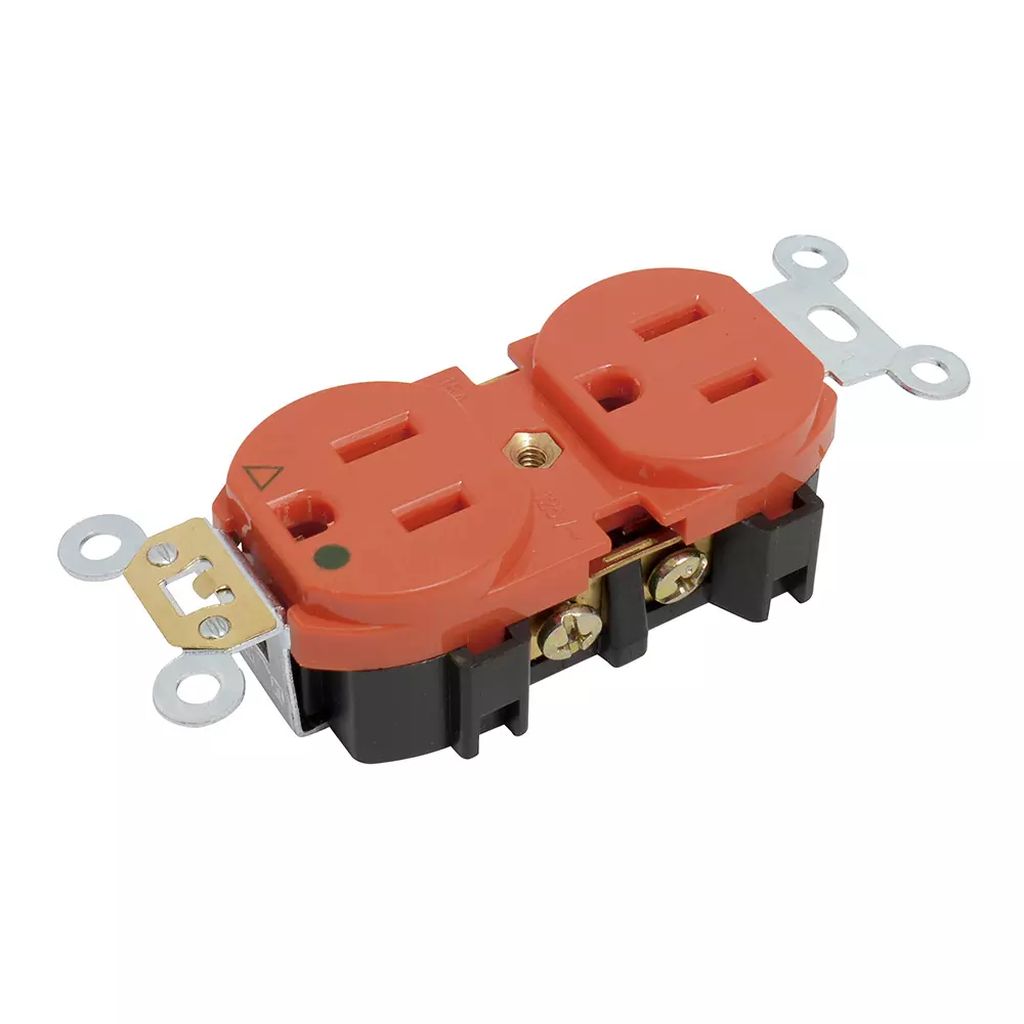 CONTACTO ELECTRICO DOBLE PLASTICO EN ABS ATERRIZADO TIERRA AISLADA COLOR ROJO, SURTEK