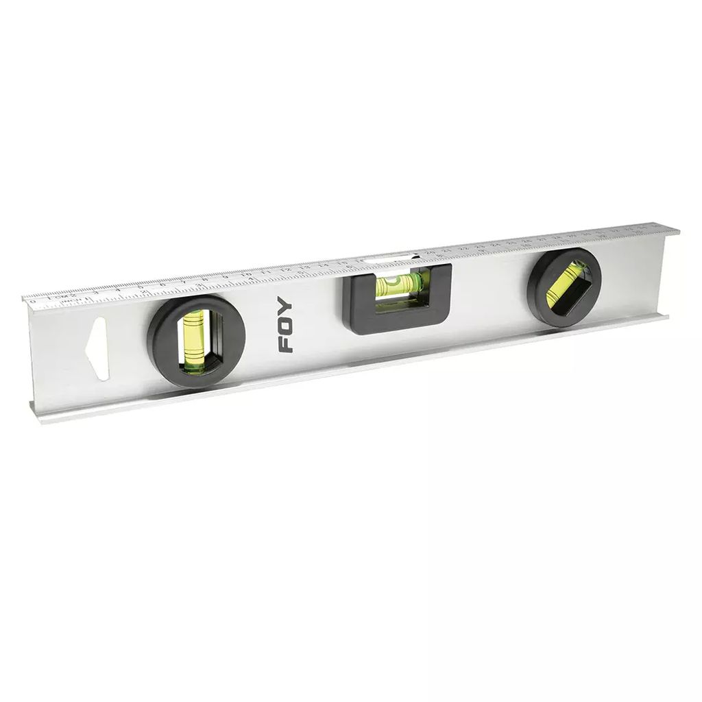 NIVEL DE ALUMINIO 18" 3 GOTAS, FOY