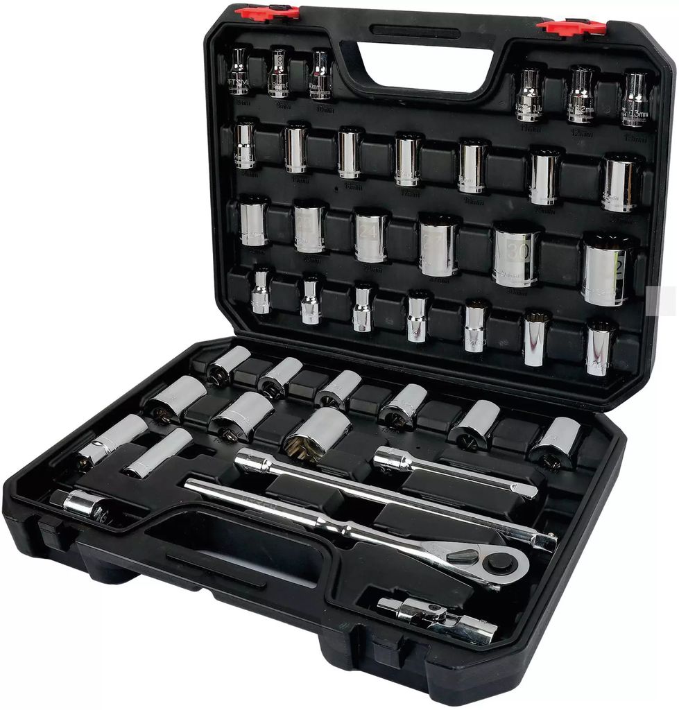 JUEGO DE DADOS Y ACCESORIOS COMBINADOS 42 PZAS 1/2 BM, URREA