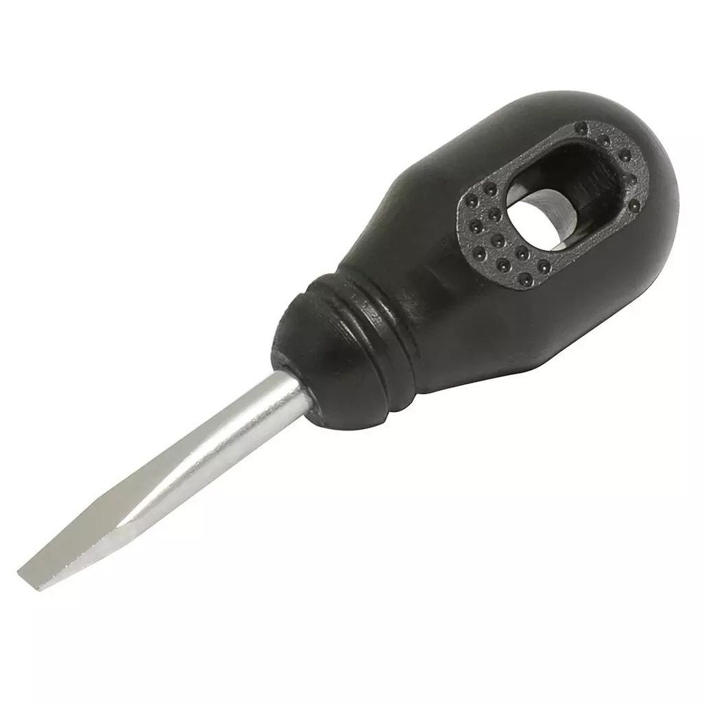 DESARMADOR PLANO 1/4"X1.1/2" (TROMPO) (NEGRO) (BARRA REDONDA), FOY