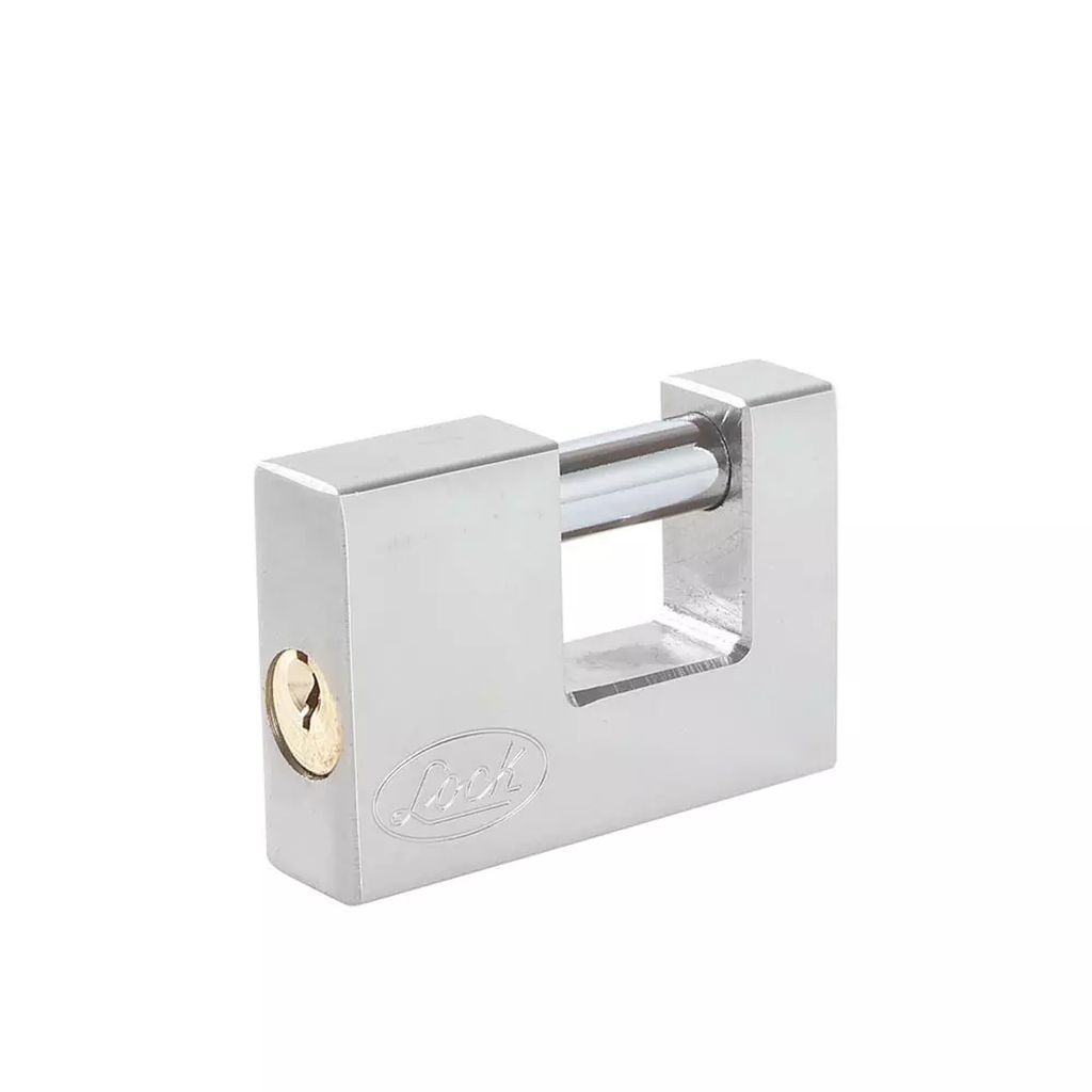 CANDADO PARA CORTINA DE HIERRO 70MM CROMO SATINADO, LOCK