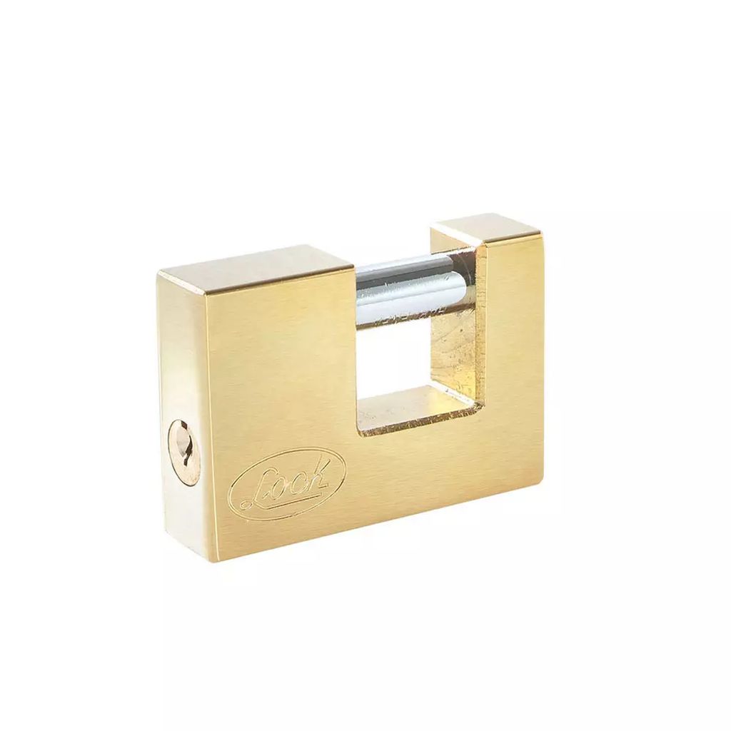 CANDADO PARA CORTINA DE HIERRO 70MM LATON BRILLANTE, LOCK
