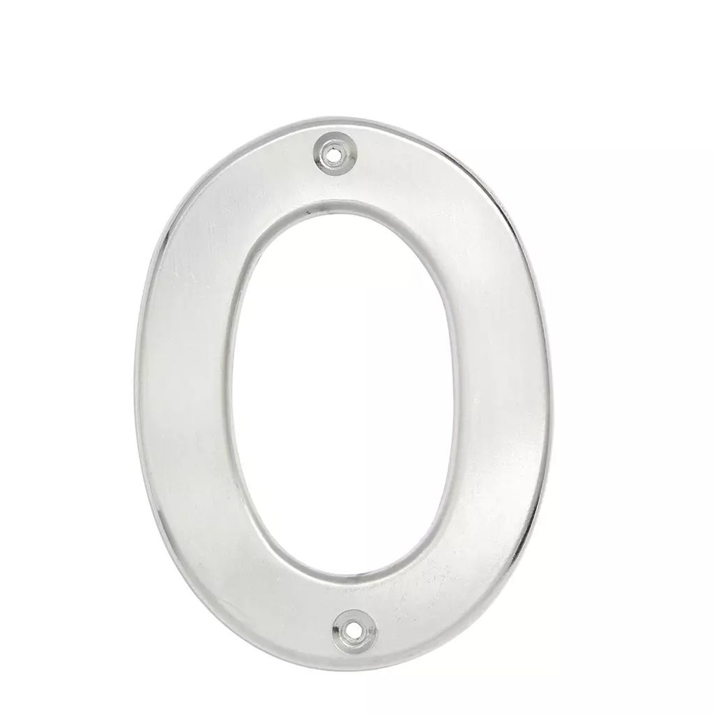 NUMERO DE FACHADA Nº 0 BOLD 4" CROMO SATINADO, LOCK