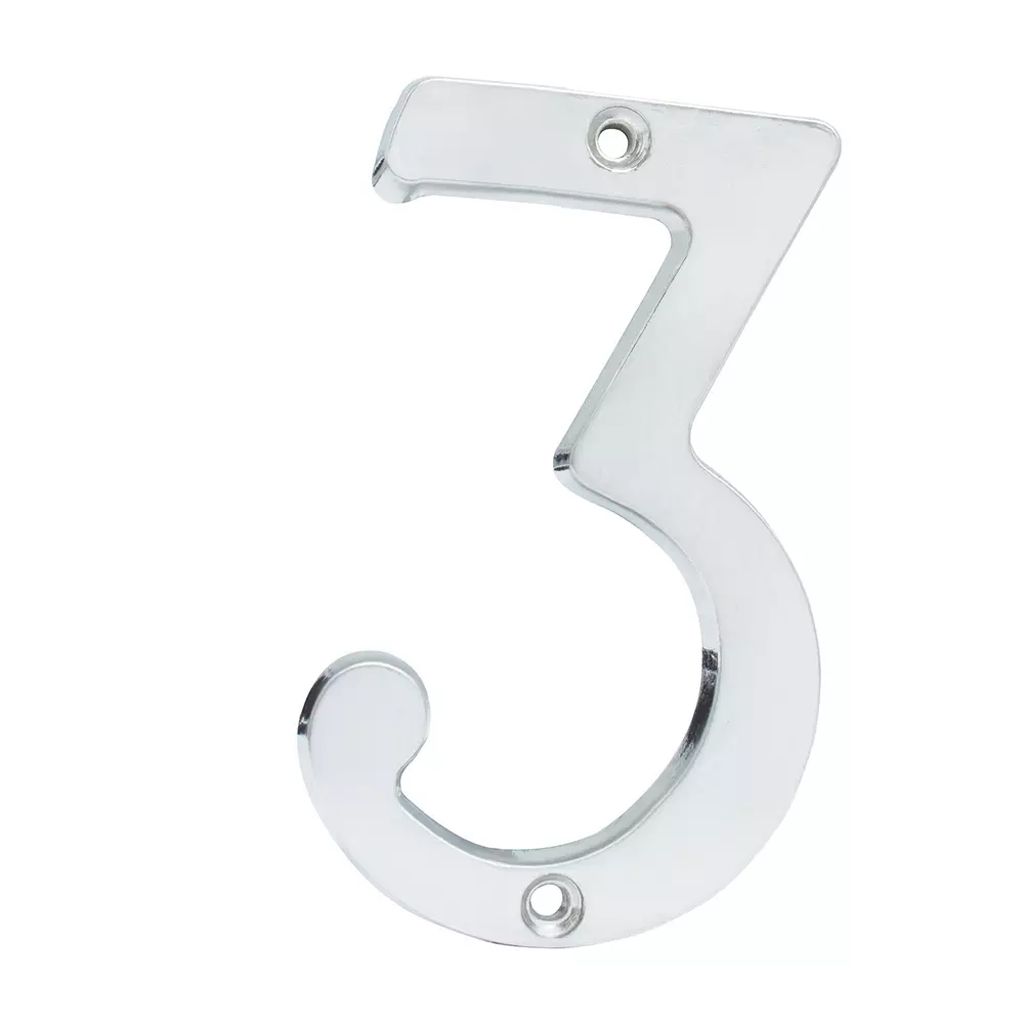 NUMERO DE FACHADA Nº 3 CROMO SATINADO, LOCK