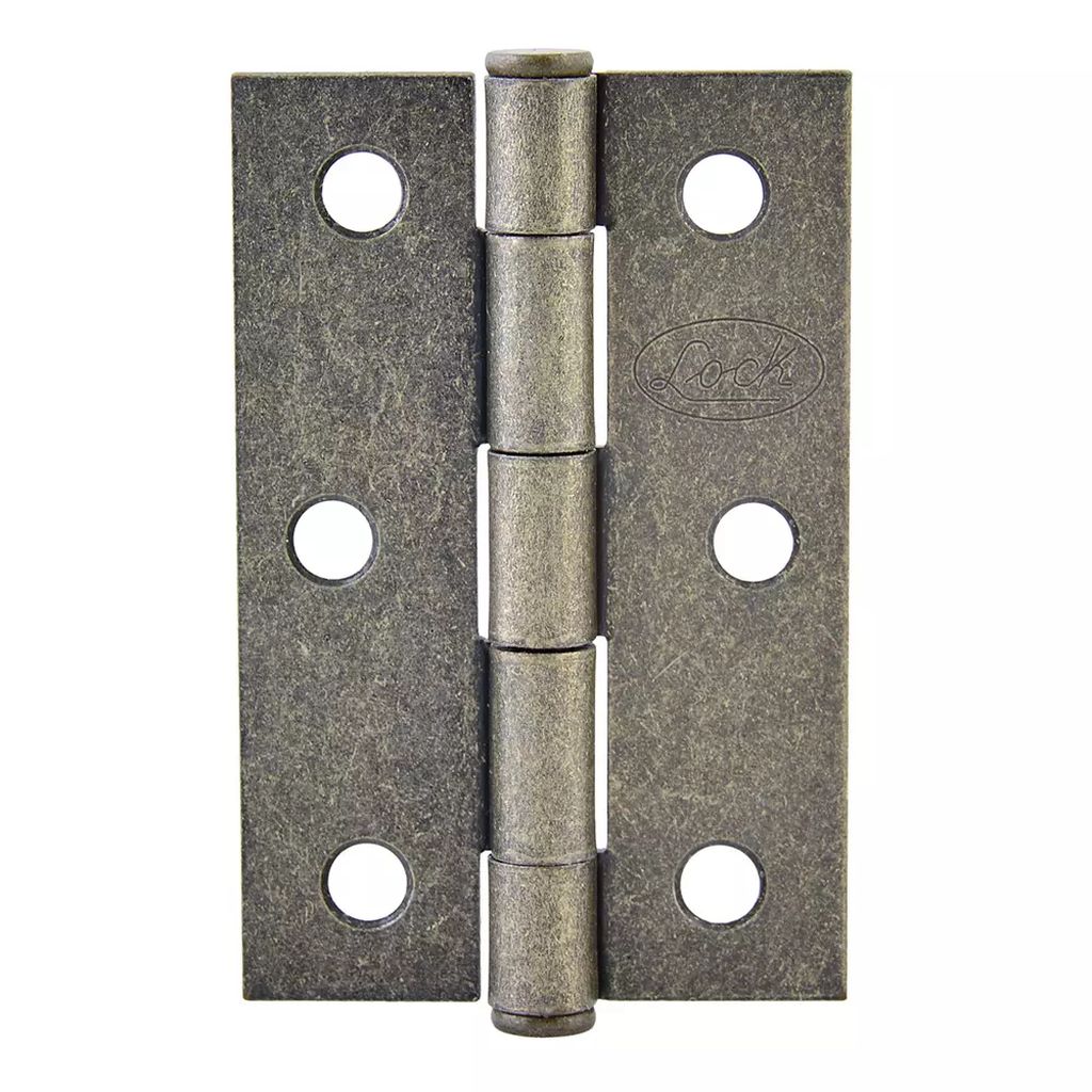 BISAGRA LIGERA RECTANGULAR 1.1/2" X 1.3/8" (31MM X 34MM) LATON ANTIGUO CON TORNILLOS, LOCK