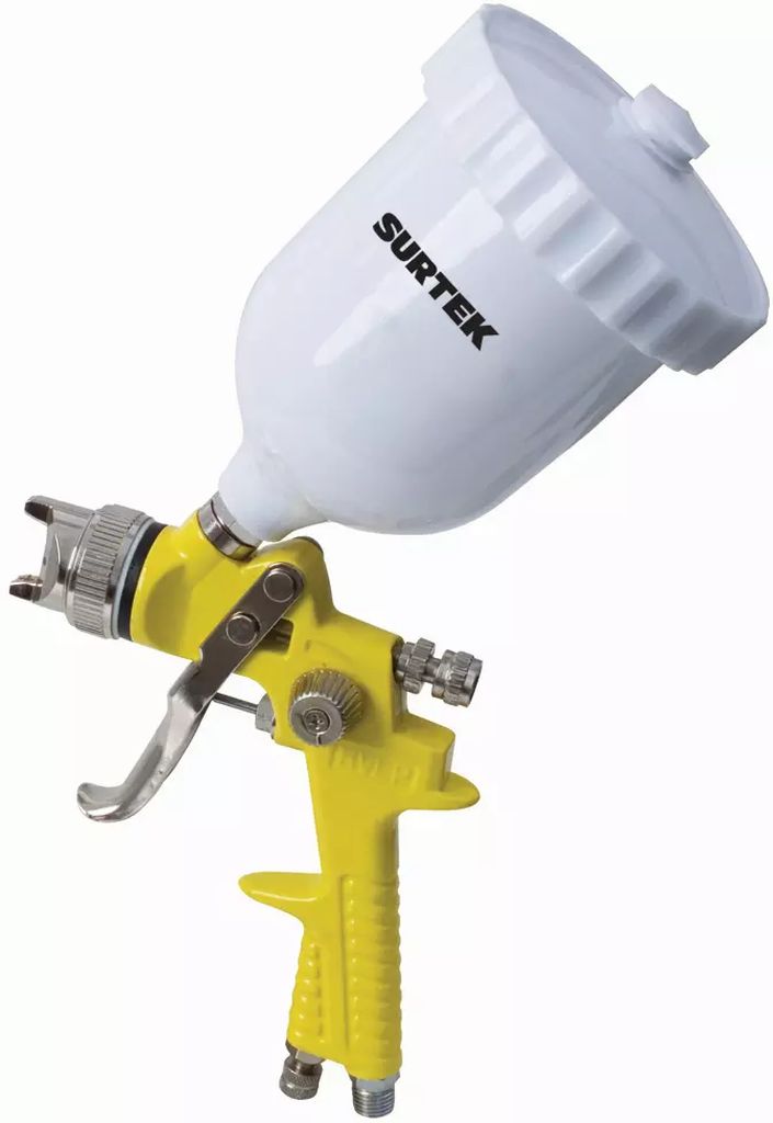 PISTOLA PARA PINTAR DE GRAVEDAD VASO PLASTICO 600 ML BOQUILLA 1.7MM 7.5 SCFM 50 PSI, SURTEK