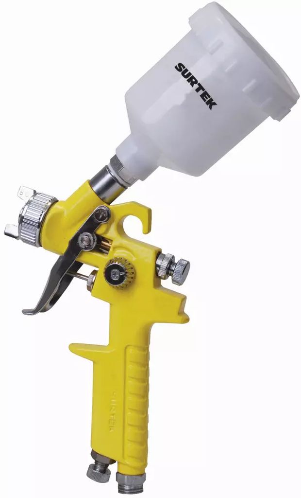 PISTOLA PARA PINTAR DE GRAVEDAD VASO PLASTICO 125 ML BOQUILLA 2.8 SCFM 50 PSI, SURTEK