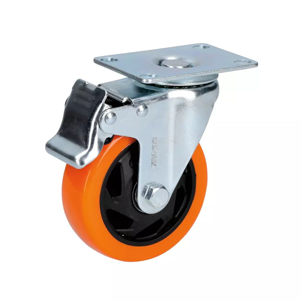 RODAJA DE PVC 2" GIRATORIA CON FRENO, SURTEK