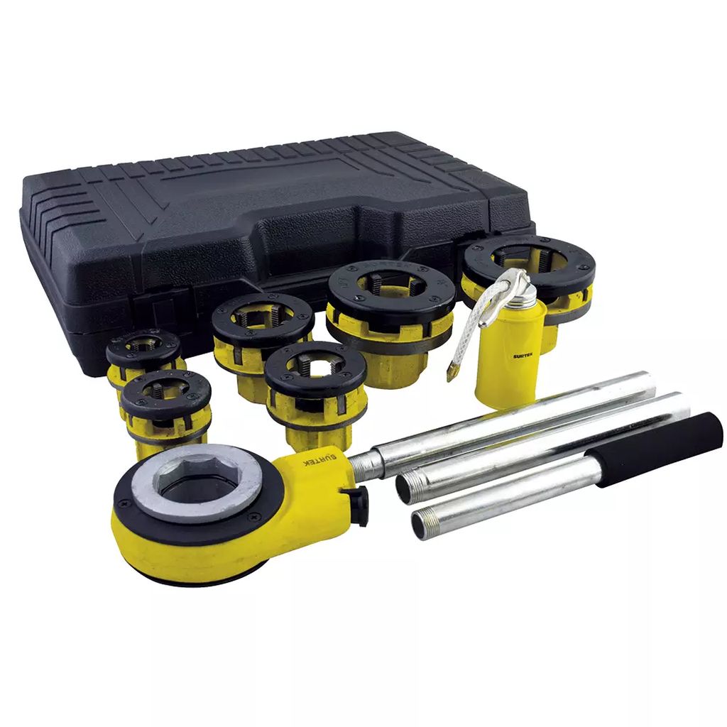 TARRAJA MANUAL 1/2"-3/4"-1"-1.1/4"-1.1/2"-2" TUBO NPT CJA. PLASTICA (10 PZAS), SURTEK