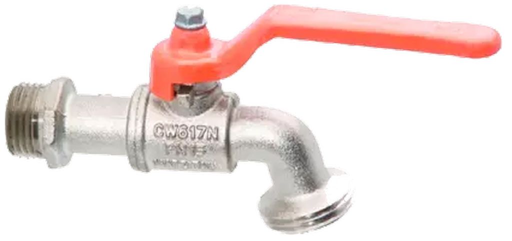 LLAVE PARA JARDIN 1/2" DE ESFERA NIQUELADA, URREA PLOMERIA