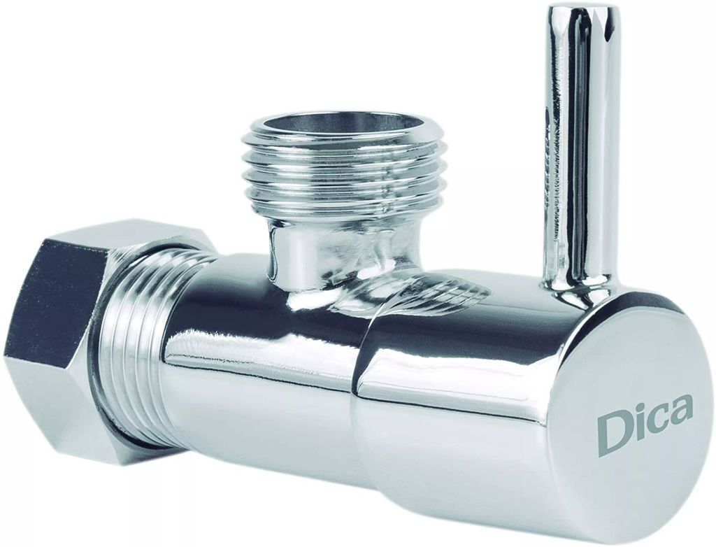 LLAVE ANGULAR PARA CONTROL DE AGUA C/MANERAL DE PALANCA BARRILITO Y CONTRATUERCA, DICA