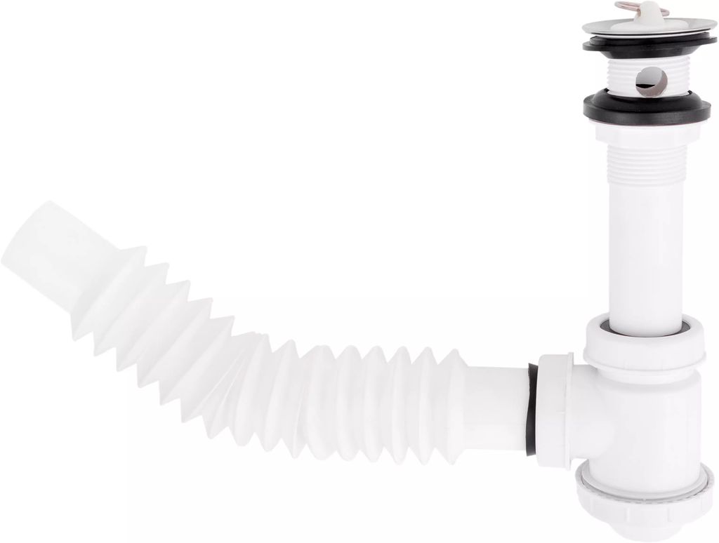 CESPOL FLEXIBLE CON BOTE CHICO CON CUBIERTA CROMO PARA LAVABO, DICA