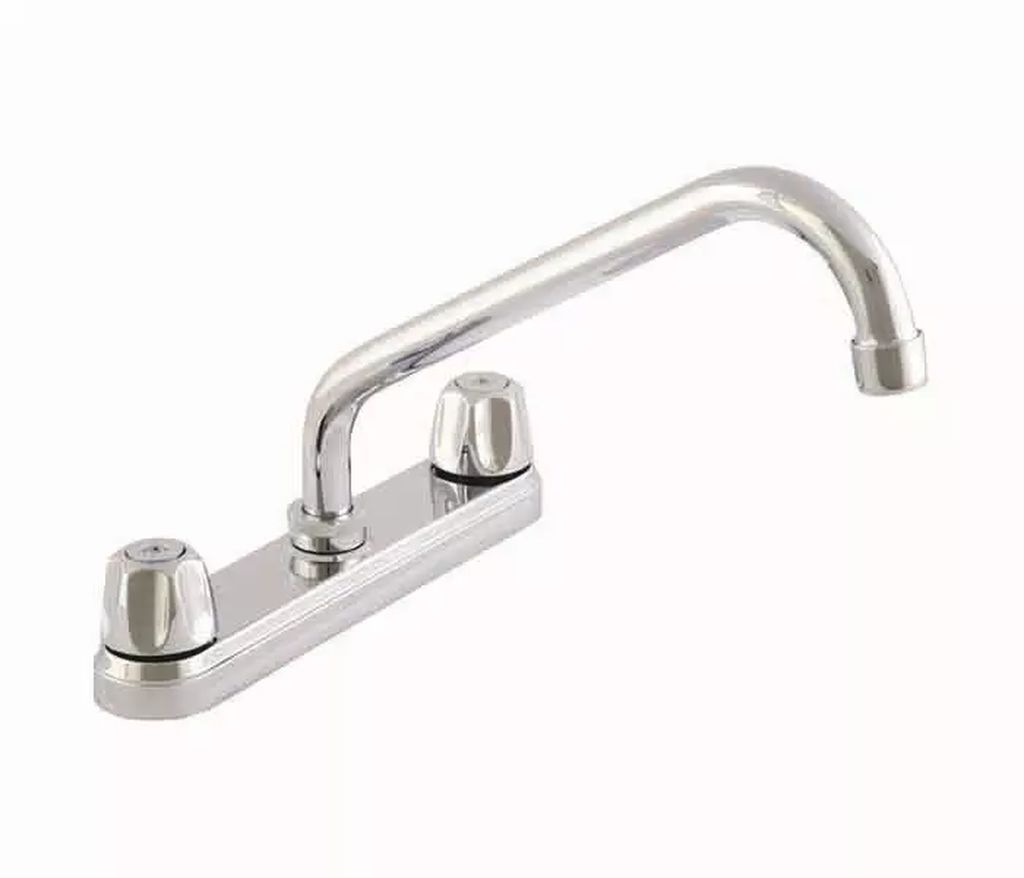 MEZCLADORA P/FREGADERO 8" DICA VERDE (CUBIERTA, MANERALES CUADRADOS, CARTUCHO CERAMICO) CROMO, DICA