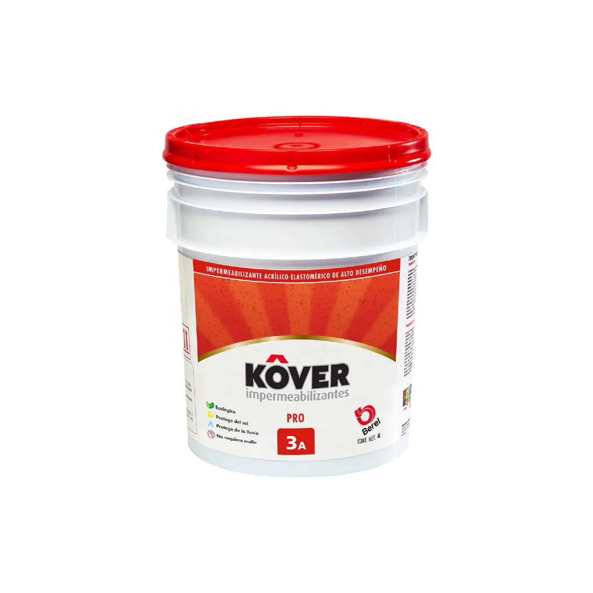 BEREL IMPERMEABILIZANTE KOVER PRO 3 AÑOS FIBRATADO BLANCO 2823 19L